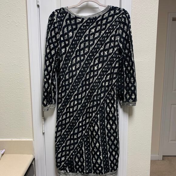 Anthropologie Moth Wool Textured Knit Long Sleeve Sweater Dress Size Medium Twee - Picture 5 of 8